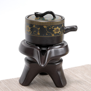 家用陶瓷泡茶壶石磨自动过滤冲茶器茶杯配件 懒人自动功夫茶具套装