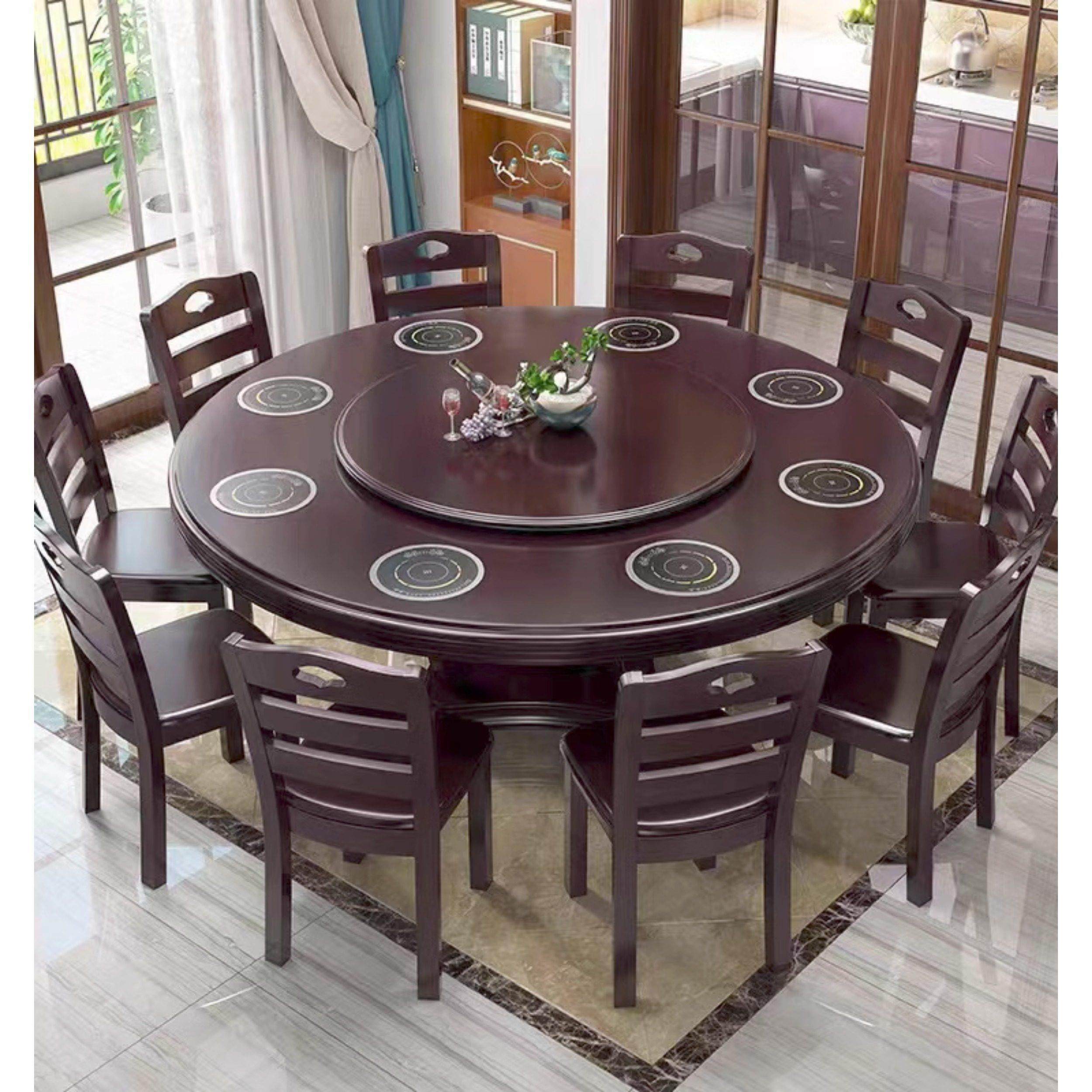 中式火锅桌实木圆桌一人一锅电磁炉一体12人酒店带转盘小火锅桌子,3C数码配件,USB多功能数码宝,淘宝优惠券,粉丝福利购,淘宝优惠卷