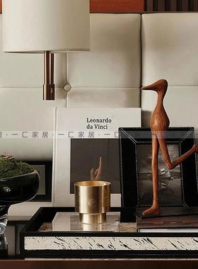 一匚 现代轻奢装饰画尖嘴人组合摆件饰品 样板间卧室床头柜软装