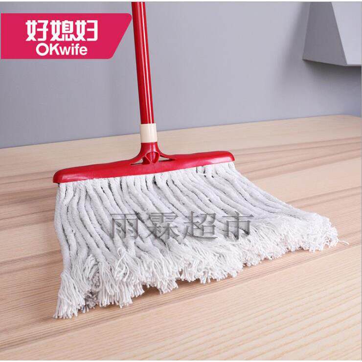 加大号方形棉纱布拖把吸水宽头柄条状墩布家用 好媳妇3268 32厘米