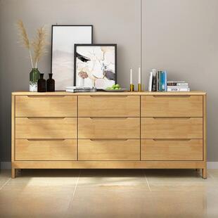 北欧实木五斗橱收纳柜电视柜卧室五六九五斗橱简易客厅收纳抽屉五