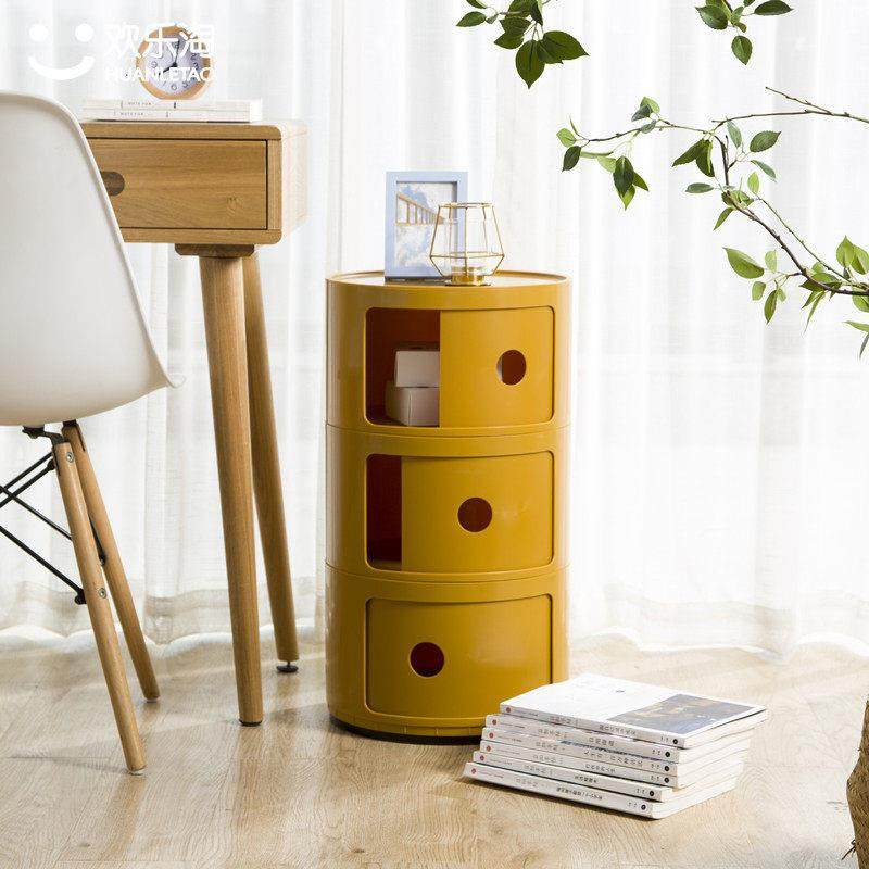 圆形床头收纳柜塑料收纳柜边柜家用角柜北欧简易床头柜儿童零食柜,收纳整理,收纳柜,淘宝优惠券,粉丝福利购,淘宝优惠卷
