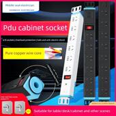 Pdu机柜插座6 8位置防雷过载机房电源工业插头带 带线连接到插头