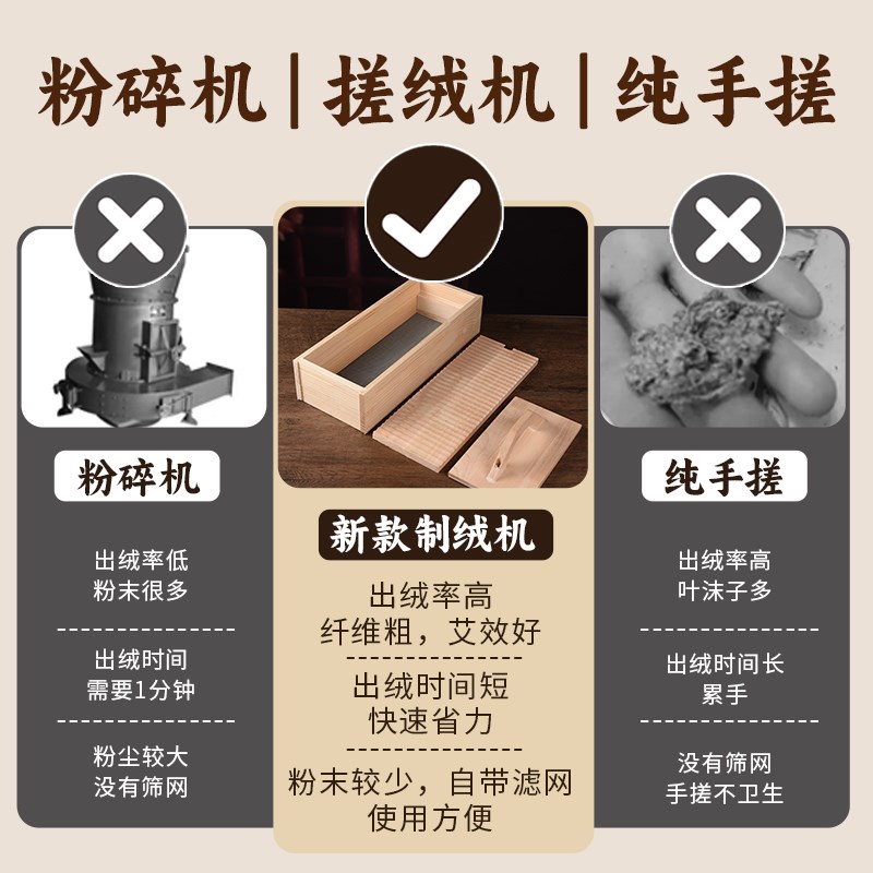 实木搓绒板艾绒制作工具家用纯手工艾草叶粉碎古法加工打磨绒器具