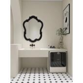 北欧异形卫生间浴室镜轻奢不规则装 饰镜壁挂艺术化梳妆镜创意镜子