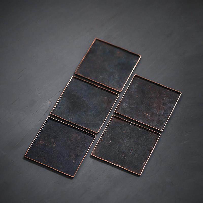手工铜质方形杯托 金工手敲茶托 杯垫 茶托 茶道零配茶具,餐饮具,茶托,淘宝优惠券,粉丝福利购,淘宝优惠卷