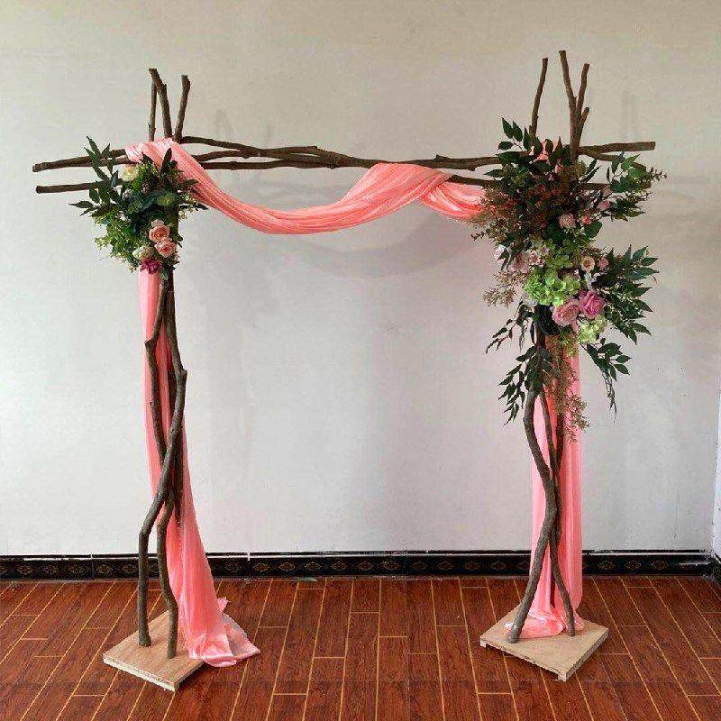 婚礼花艺木桩拱门花店树枝结婚木架树枝花门实木拍照背景道具摆件