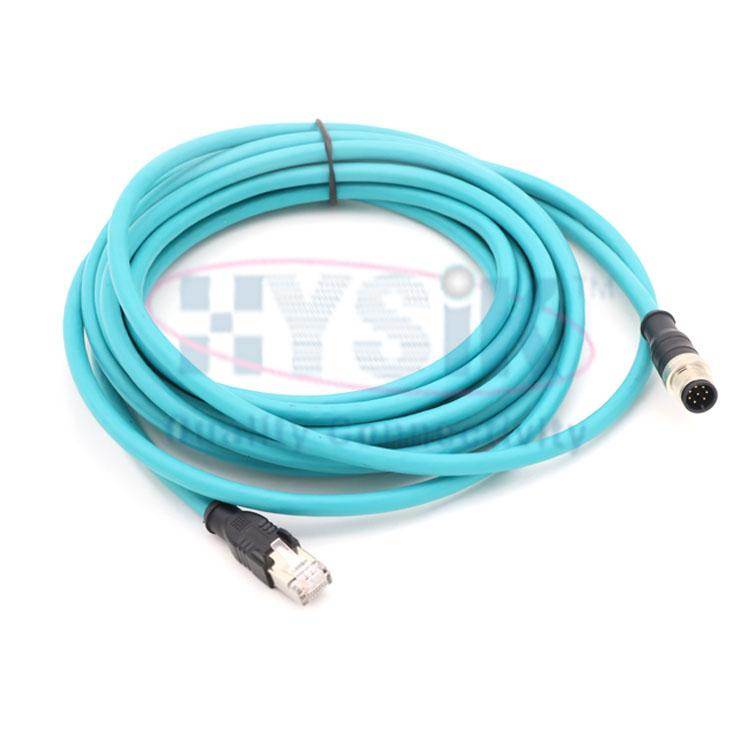 VARAN总线连接器 M12转JR45 A编码 8芯 万兆以太网线电缆接头