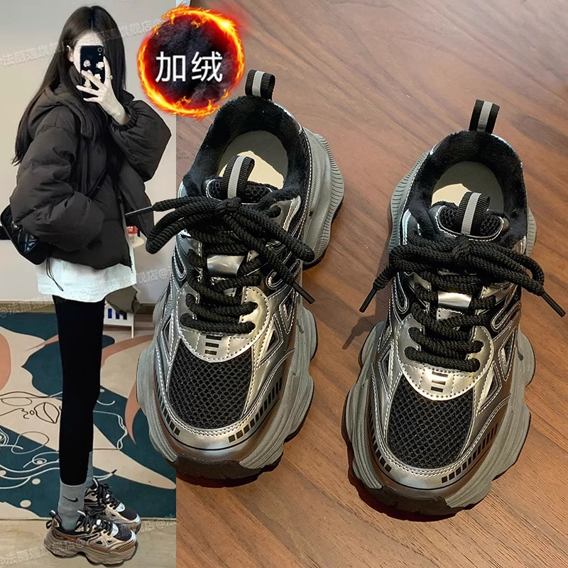 老爹鞋女2025新款爆款秋冬季加绒