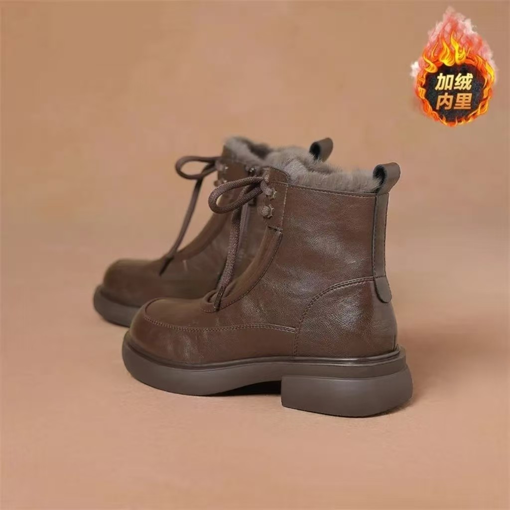 品牌真皮马丁靴女靴2025新款秋冬