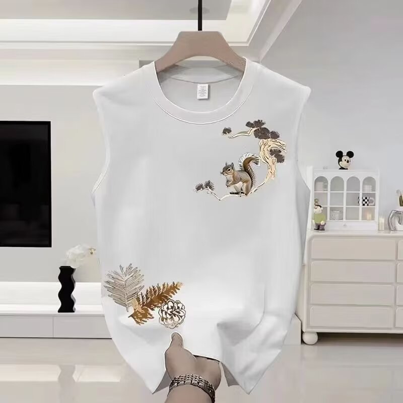 背心运动网红美式潮牌无袖纯棉篮球坎肩t恤上衣初中生短袖吕小虎
