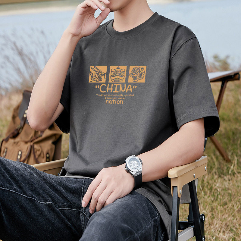 cleanfit潮男蒙马特禾子先生日系文艺短袖重磅纯棉宽松t恤港风ins