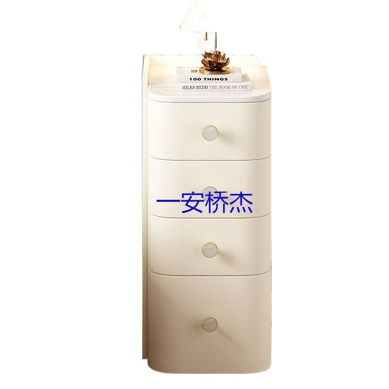 DC实木床头柜简约现代轻奢高级感床边加高柜80cm夹缝抽屉斗柜储物