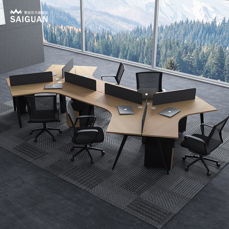 上海职员桌简约现代办公桌3人6人位屏风隔断卡位员工桌椅组合家具