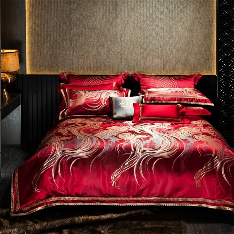 2024新款140支高精密提花贡缎刺绣长绒棉四件套多件套-以梦为马