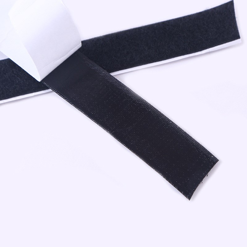 现货黑白背胶魔术贴扎带沙发固定粘扣双面尼龙搭扣自粘子母贴