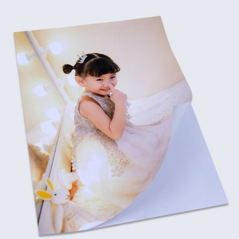 【】A4/A6喷墨高光铜版纸不干胶 彩喷相片纸背胶大头贴纸