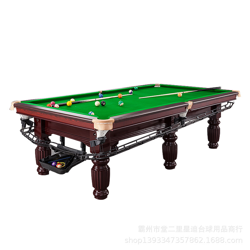 标准型台球桌 成人桌球台美式黑8商用台球中式家用训练乒乓二合一