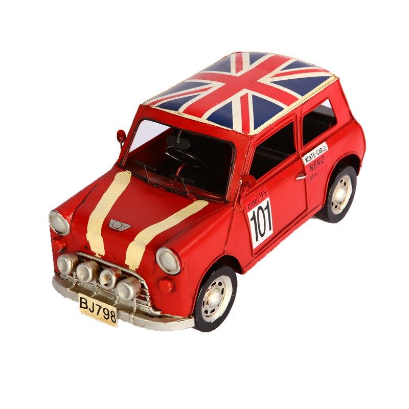 美式复古创意铁皮迷你汽车模型甲壳虫老爷车家居摆件创意装饰品