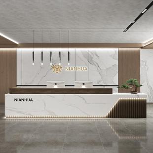 大气公司酒店前台接待台店铺名宿饭店收银台吧台大理石服务台柜台