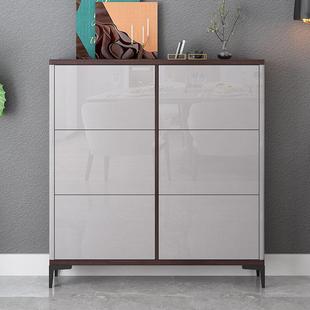 轻奢超薄鞋柜入口门简约现代倾卸鞋柜多功能带换鞋凳入口大厅柜