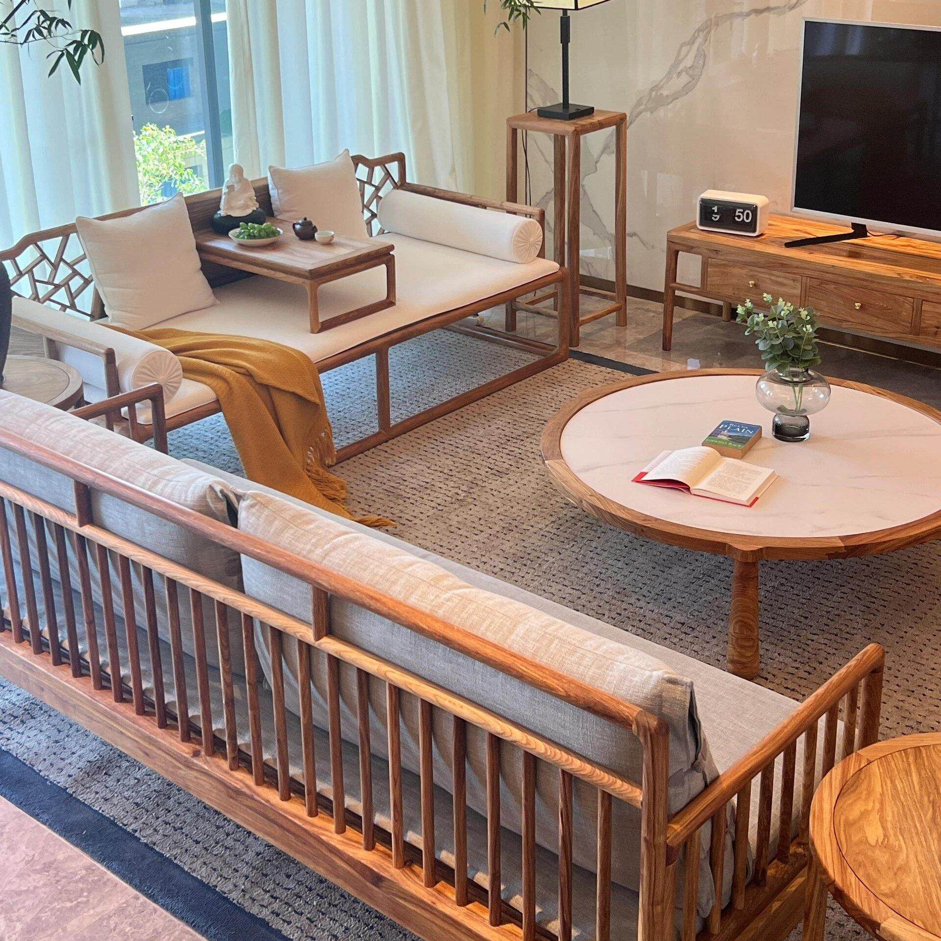 新中式白蜡木罗汉床现代沙发高级实木家用客厅贵妃榻床榻定制家俱