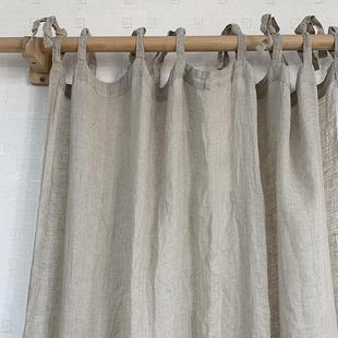 外贸纯亚麻纱帘遮光双层窗帘阳台卧室客厅隔间帘 可定制