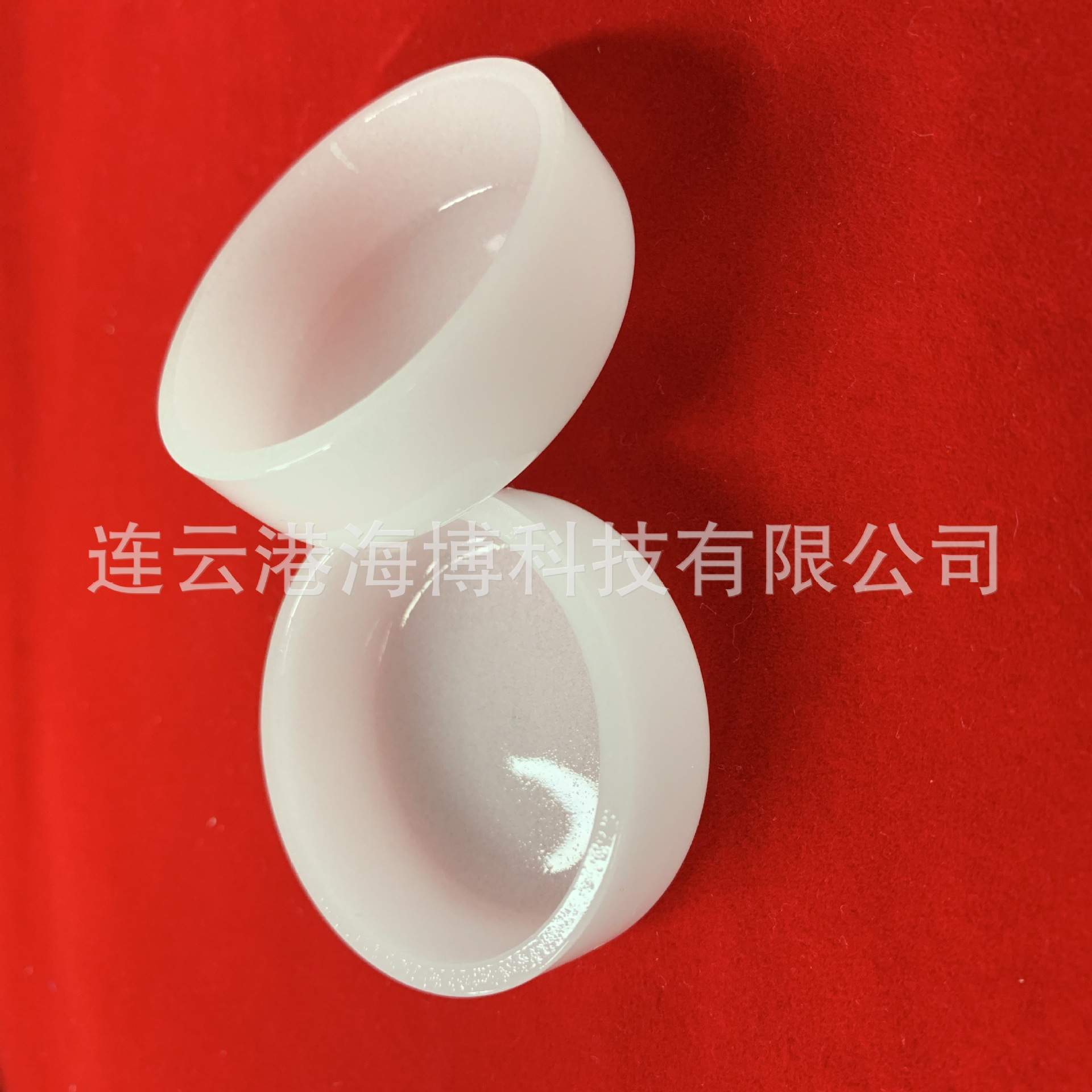 耐高温不透明熔融石英坩埚 平底乳白石英玻璃坩埚