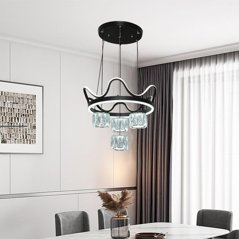 现代简约轻奢餐吊灯家用客厅大气创意个性圆形餐桌饭led餐厅