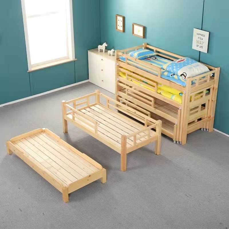 幼儿园实木床儿童单人床上下双人床学生午休床实木高低床宝宝床