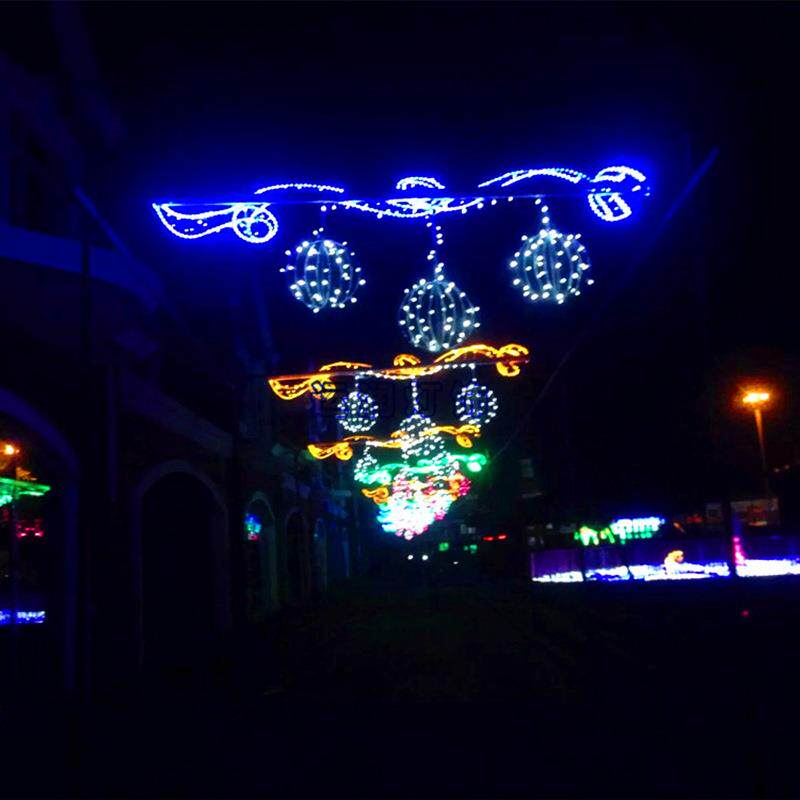 LED跨街灯街道灯装饰五一国庆景区横跨街灯市政亮化过街灯造型灯