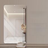 轻奢无框全身镜免打孔穿衣镜壁挂式 卧室家用试衣防爆镜子贴墙自粘