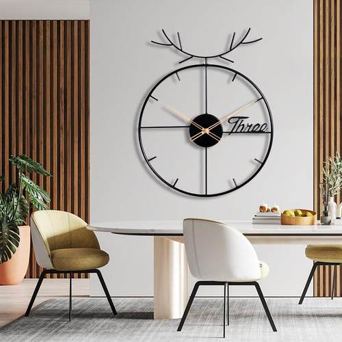 简约静音西班牙挂钟客厅个性家用钟表餐厅墙面上装饰极简铁艺时钟