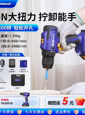 华丽锂电钻充电钻工业级大功率多功能打孔电手钻DR2001B