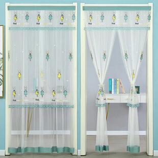 免打孔门帘家居门防蚊纱帘防蝇通风隔断帘夏季魔术贴织物蕾丝挂帘