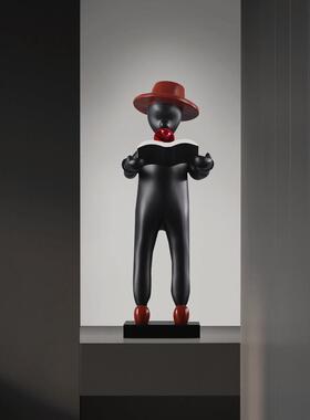 现代样板房售楼处卡通读书人抽象吹泡泡人物雕塑装饰客厅落地式装