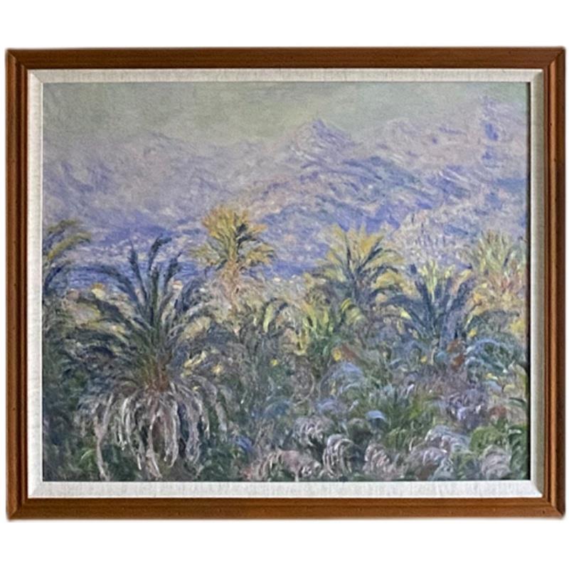 莫奈棕榈树法式覆古经典风景欧式名画实木装饰画客厅卧室餐厅挂画图片