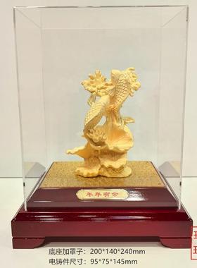 绒沙金黄金摆件年年有余莲年有余金鱼发财鱼送礼金银工艺品鲤鱼