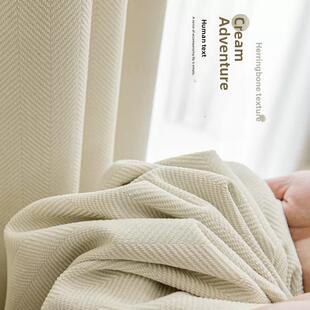 雪尼尔窗帘客厅遮光高档落地窗白色欧式风格豪华优雅现代简约米色