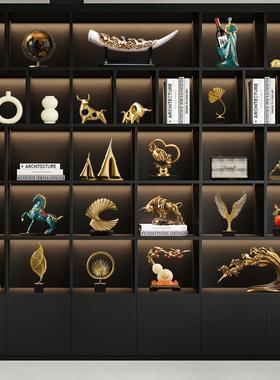 高档客厅展示酒柜装饰品摆件新中式玄关隔断柜博古架书柜轻奢家居