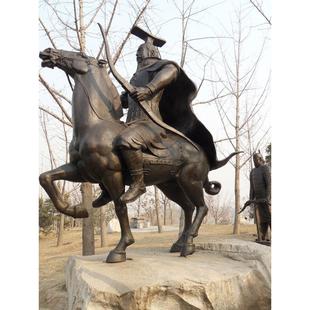 骑马人物铜雕塑定制大型铸铜将军战马雕像玻璃钢西方人物骑马雕像
