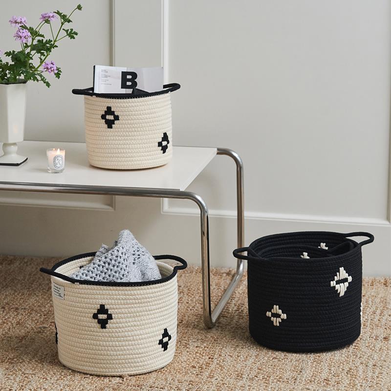 莫语 手工编织收纳篮筐新款复古耐脏脏衣篓杂物家用收纳篮收纳桶