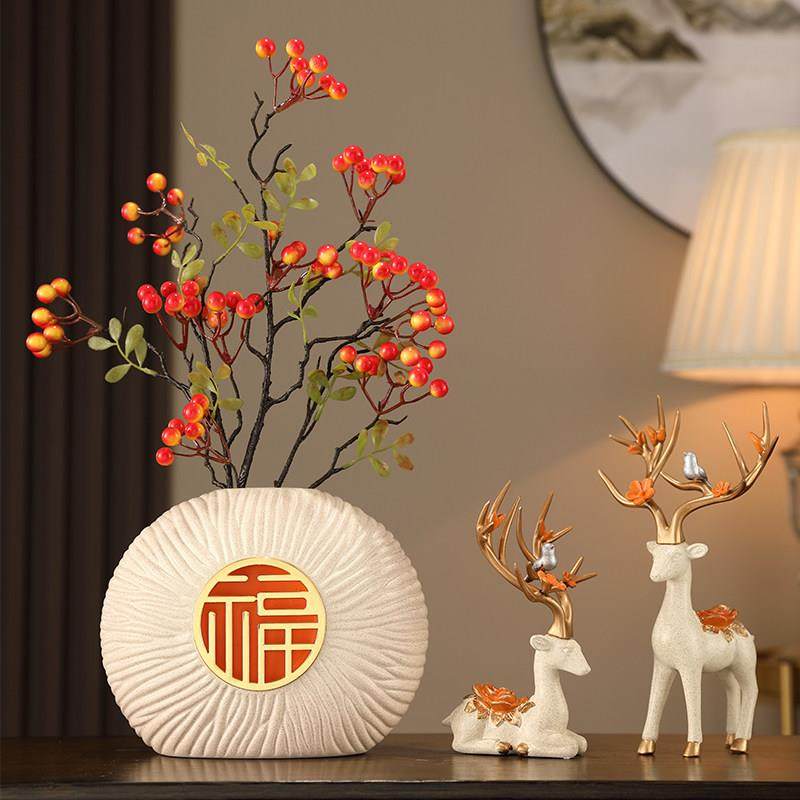 新中式插花客厅家居高档新房玄关酒柜2024过年装饰品陶瓷花瓶摆件,家居饰品,花瓶,淘宝优惠券,粉丝福利购,淘宝优惠卷