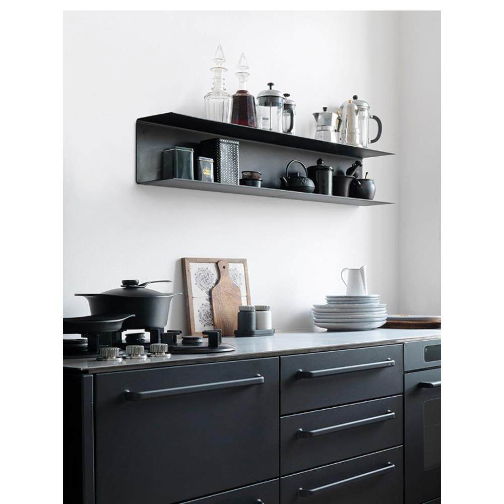 现代简约厨房隔板墙上置物架铁艺壁挂书架餐厅杯架调味收纳架层架