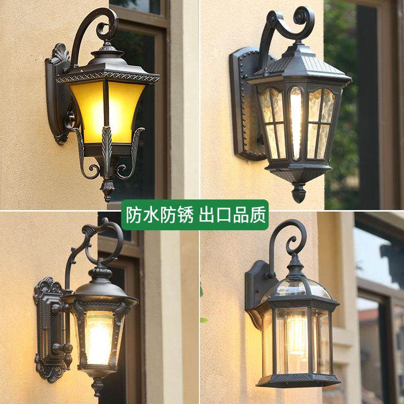 户外壁灯防水外墙灯欧式别墅法式阳台壁灯LED室外庭院大门照明灯