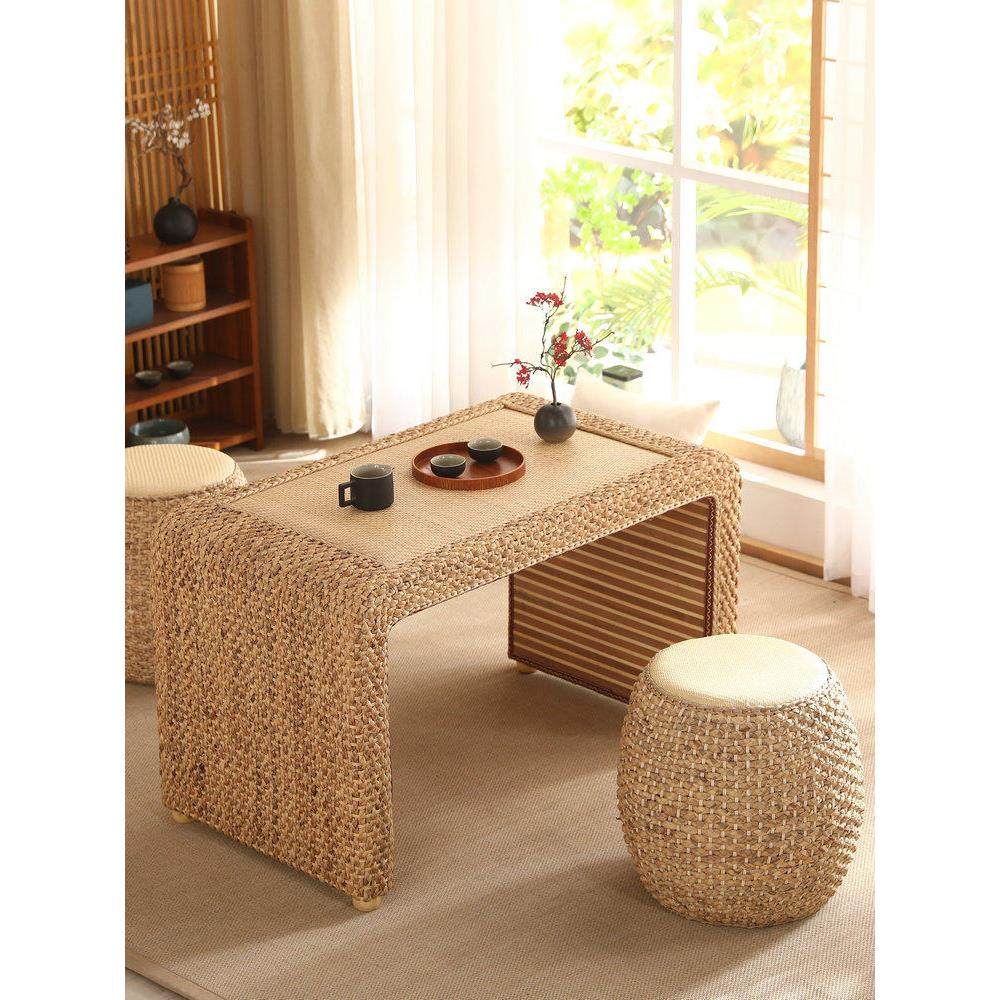 藤编榻榻米茶几茶桌客厅坐凳椅组合飘窗桌简约轻奢创意阳台小桌子,全屋定制,和室几桌,淘宝优惠券,粉丝福利购,淘宝优惠卷