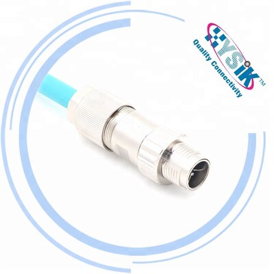 MSXS-08PFFR-SH7002 M12面板弯针母头X型8芯M16后锁用于数据传输