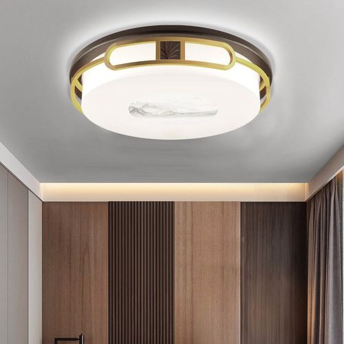 新中式吸顶灯全铜客厅灯现代中国风长方形餐厅卧室灯具套餐8011