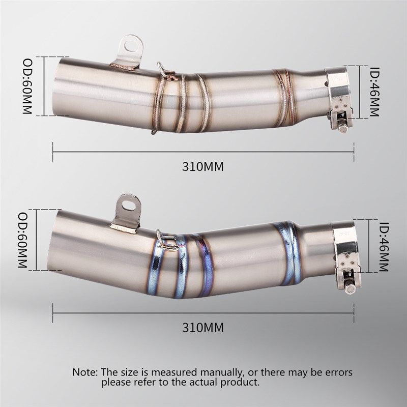 摩托车机车排气管改装 R6不锈钢钛合金中段 无损安装 1998-2021年