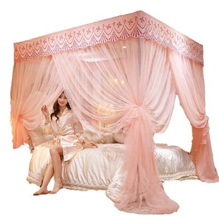 CB2021新款 三开门不锈钢宫廷落地1.5m1.8m床双人单人用蚊帐